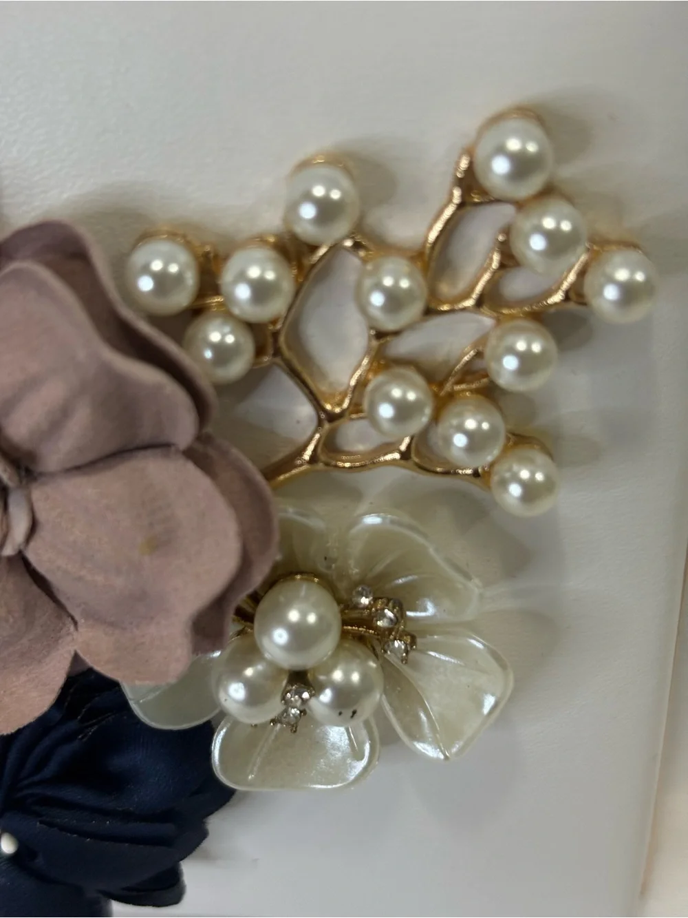 Floral Embellished White Clutch with Multicolor Flowers